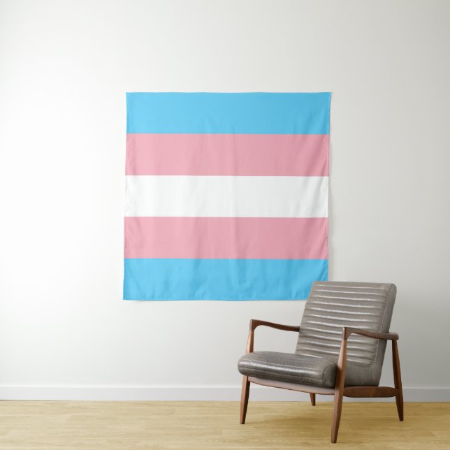 Transgender-Flagge Quadrat Wandteppich (Beispiel (Horizontal))