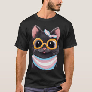 Transgender-Flaggenfarben eine süße Katze für die T-Shirt