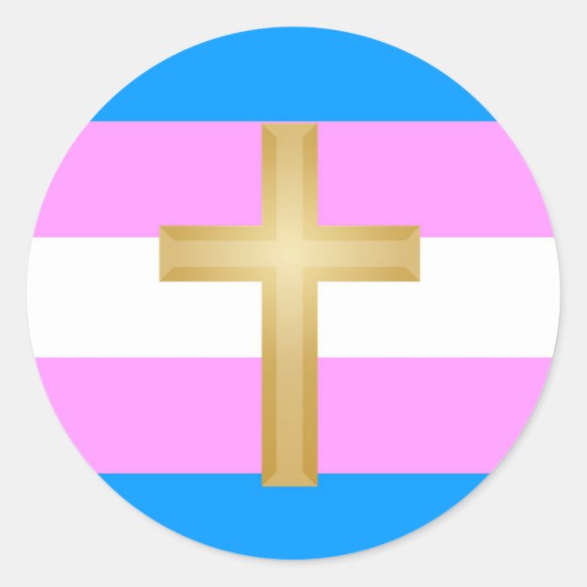 Transgender für Christus Runder Aufkleber (Vorderseite)