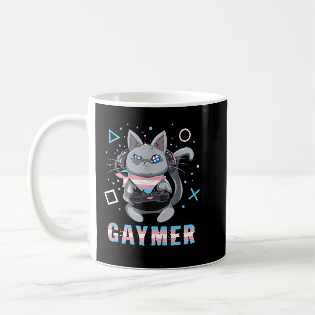 Transgender Gaymer Geek Pride Lesbian Trans Gesche Kaffeetasse (Links)
