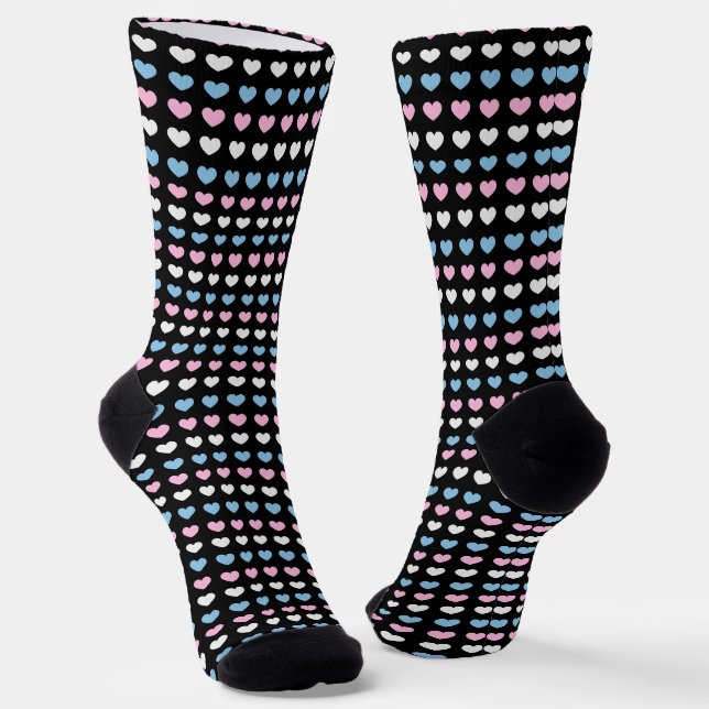 Transgender-Herz-Muster Socken (Gewinkelt)