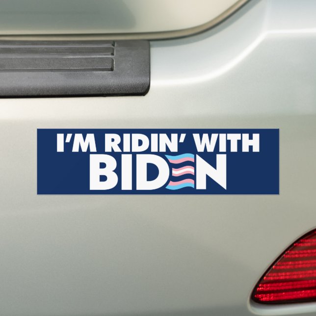 Transgender I'm Ridin' mit Biden 2024 LGBTQ Autoaufkleber (Auf Auto)