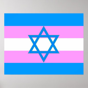 Transgender-jüdische Stolperflagge Poster