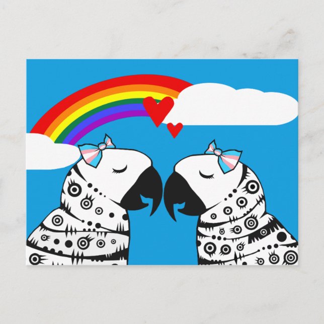 Transgender Lesbische Papageien Postkarte (Vorderseite)