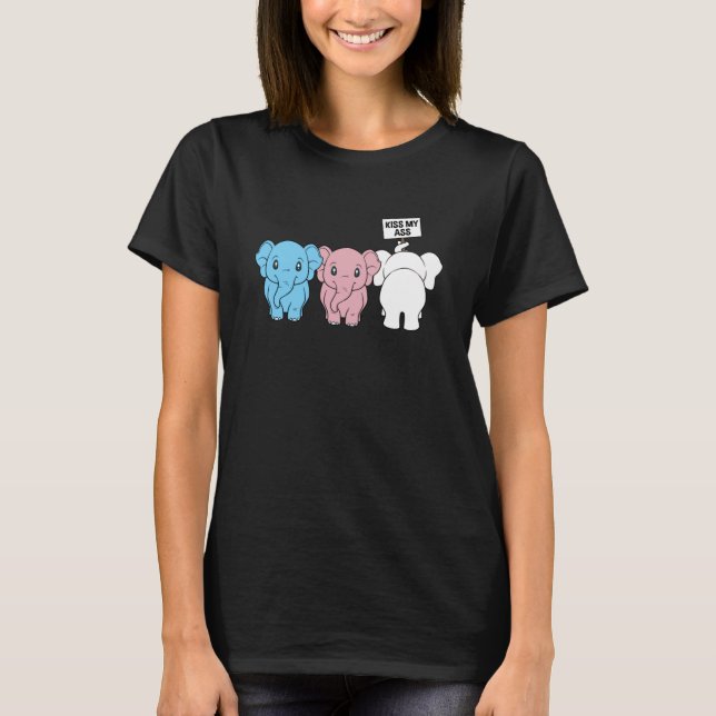 Transgender Nonbinary Elephants  Be You Be Proud T-Shirt (Vorderseite)
