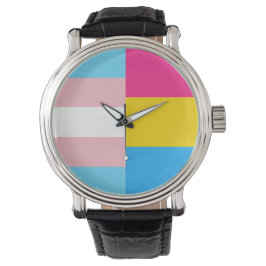 Transgender Pansexual Dual Pride Flag Armbanduhr