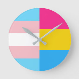 Transgender Pansexual Dual Pride Flag Runde Wanduhr