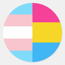 Transgender Pansexual Dual Pride Flag Runder Aufkleber