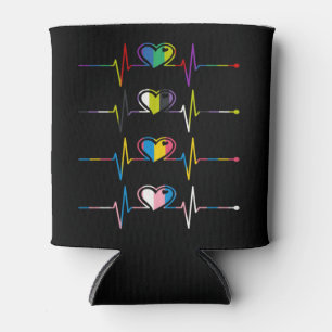 Transgender Pansexual Non Binary Flag Heartbeat Dosenkühler