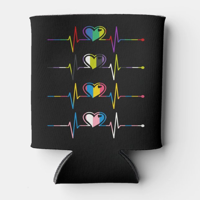 Transgender Pansexual Non Binary Flag Heartbeat Dosenkühler (Vorderseite)
