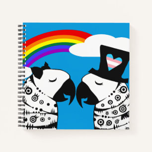 Transgender Parrot Boy mit Freundin Notizbuch