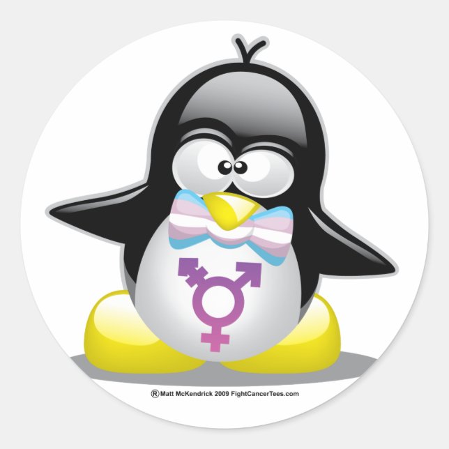 Transgender Penguin Runder Aufkleber (Vorderseite)