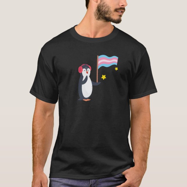 Transgender Penguin Transsexual LGBT T-Shirt (Vorderseite)