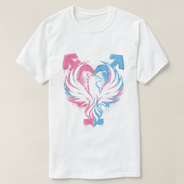 Transgender Phoenix Heart Pride T-Shirt (Design vorne)