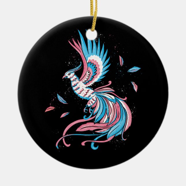 Transgender Phoenix Reborn Transsexual Flag LGBT T Keramik Ornament (Vorne)