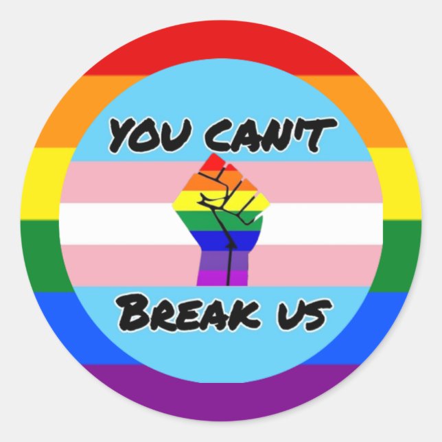 Transgender-Power Runder Aufkleber (Vorderseite)