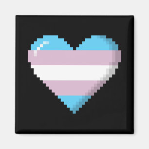 Transgender Pride 8-Bit Pixel Herz Magnet