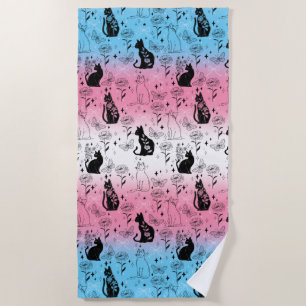 Transgender Pride Black Cat - Mystische Hexe Strandtuch