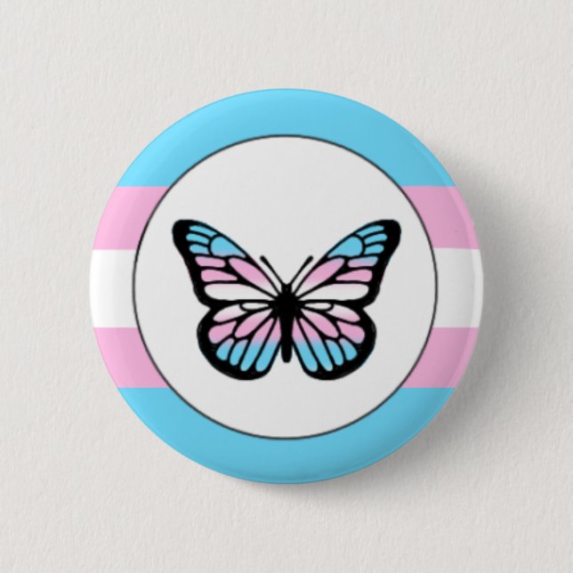 Transgender Pride Butterfly Button (Vorderseite)
