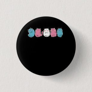 Transgender Pride Cat LGBT Community Trans Flag Cu Button