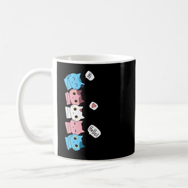 Transgender Pride Cat LGBT Trans Flag Niedliche Ka Kaffeetasse (Links)