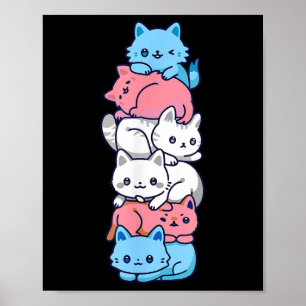 Transgender Pride Cat Lgbt Trans Flag Niedliche Ka Poster