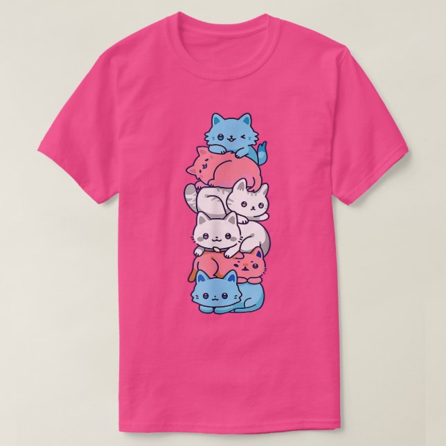 Transgender Pride Cat LGBT Trans Flag Niedliche Ka T-Shirt (Design vorne)