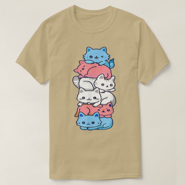 Transgender Pride Cat LGBT Trans Flag Niedliche Ka T-Shirt (Design vorne)