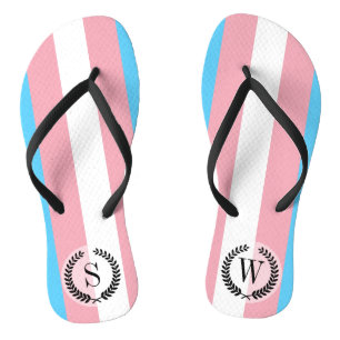 Transgender-Pride-Flag Flip Flops