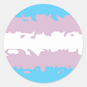 Transgender Pride Flag (Fuzzy) Runder Aufkleber