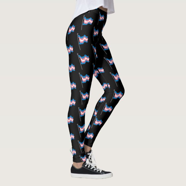 Transgender-Pride-Flag-Muster Leggings (Rechts)