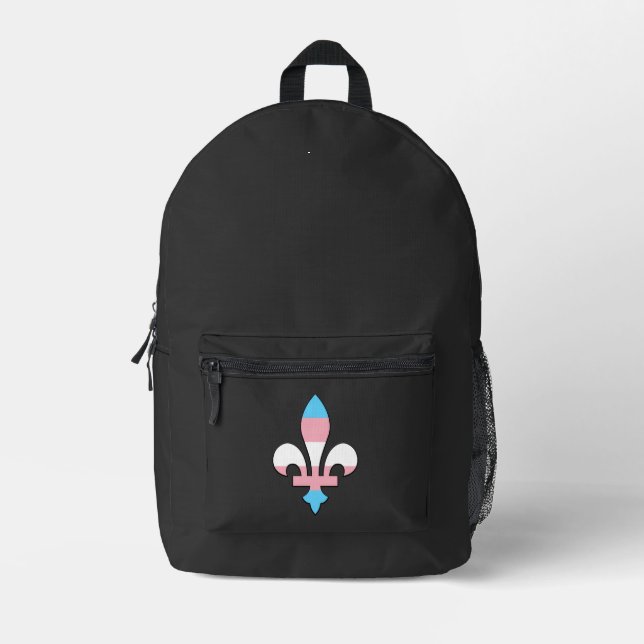 Transgender pride fleur-de-lis  bedruckter rucksack (Vorderseite)