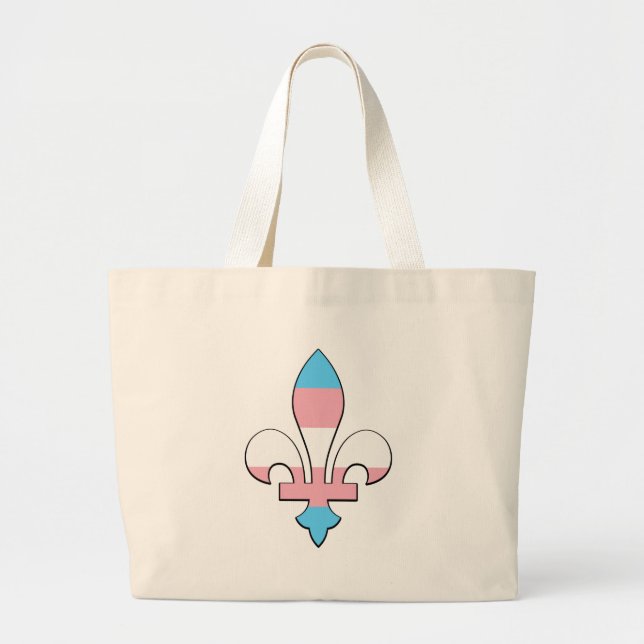 Transgender pride fleur-de-lis  jumbo stoffbeutel (Vorne)