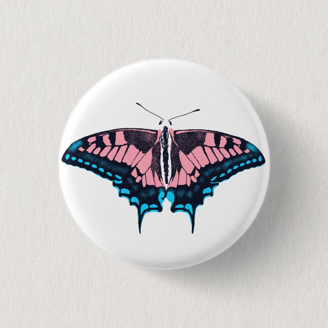 Transgender-Pride-Frack-Butterfly Button (Vorderseite)