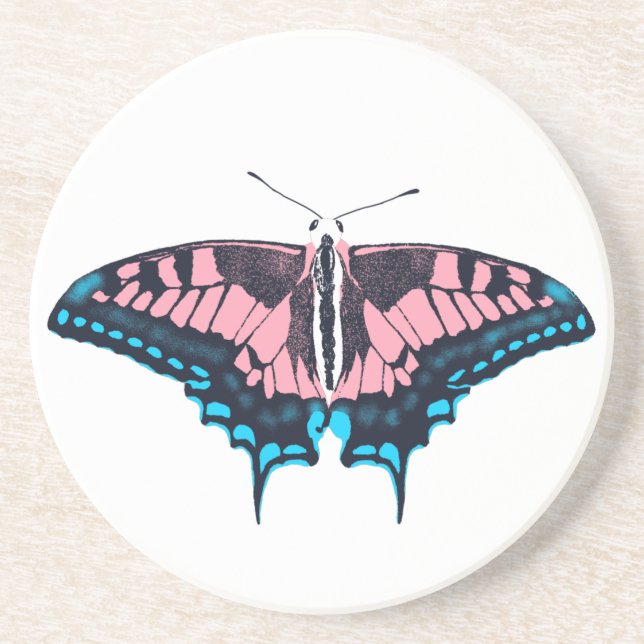 Transgender-Pride-Frack-Butterfly Getränkeuntersetzer (Vorne)