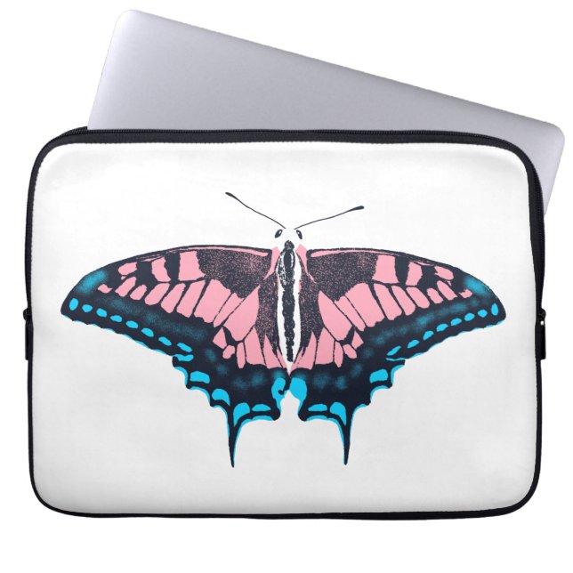 Transgender-Pride-Frack-Butterfly Laptopschutzhülle (Vorderseite)