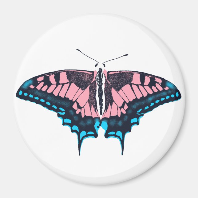 Transgender-Pride-Frack-Butterfly Magnet (Vorne)