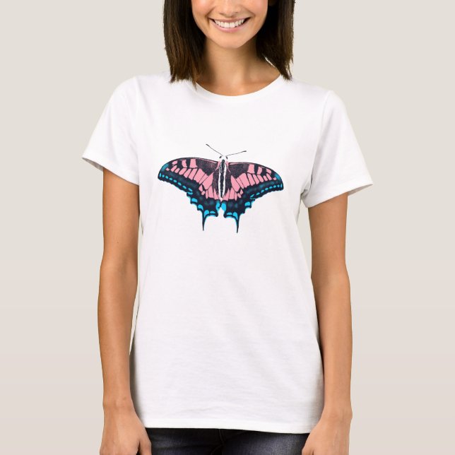 Transgender-Pride-Frack-Butterfly T-Shirt (Vorderseite)