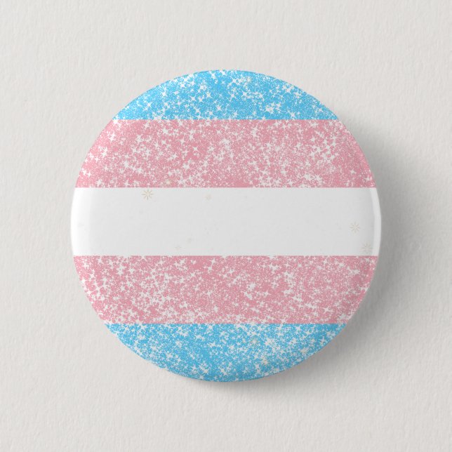 Transgender-Pride-Glitzer Button (Vorderseite)