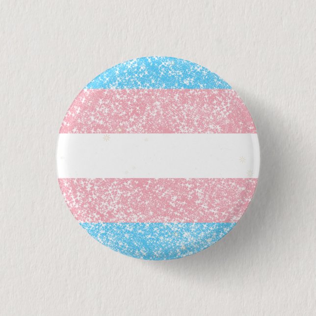 Transgender-Pride-Glitzer Button (Vorderseite)