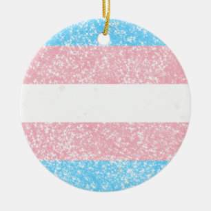 Transgender-Pride-Glitzer Keramik Ornament