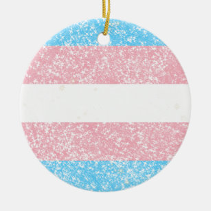Transgender-Pride-Glitzer Keramik Ornament