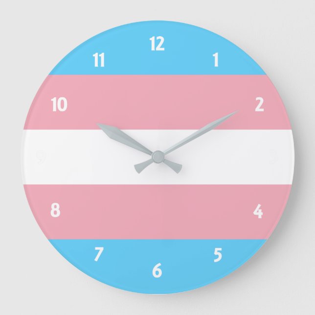 Transgender Pride Große Wanduhr (Vorderseite)