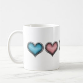 Transgender Pride Hearts mit Chrome Frames Kaffeetasse