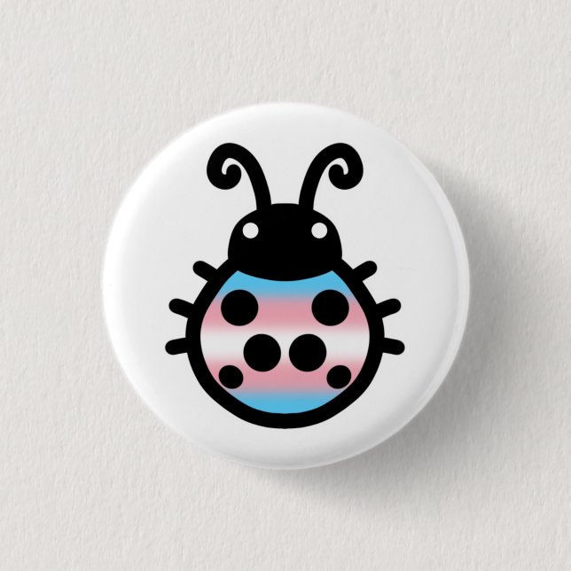 Transgender Pride Ladybug Pin Badge Button (Vorderseite)