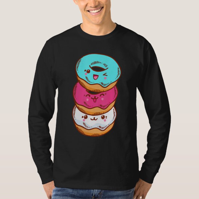 Transgender Pride LGBT LGBTQ Flag Cute With Donut  T-Shirt (Vorderseite)