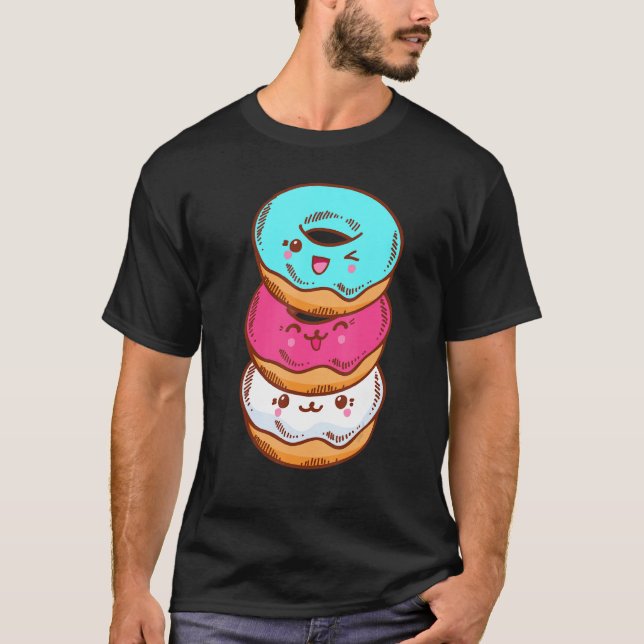 Transgender Pride LGBT LGBTQ Flag Cute With Donut  T-Shirt (Vorderseite)