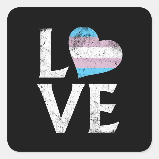 Transgender-Pride-Liebe Quadratischer Aufkleber (Vorderseite)