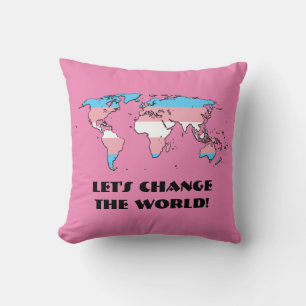 Transgender Pride Map des World Throw Pillow Kissen