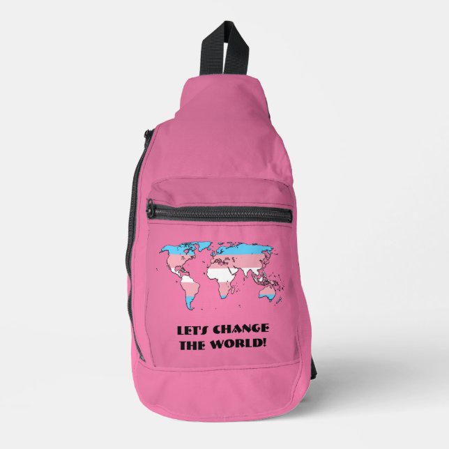 Transgender Pride Map of The World  Crossbody Bag (Vorderseite)